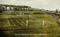 Teignmouth Tennis Courts On The Den Valentines Antique Postcard