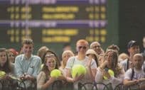 Tennis Autograph Signed Signature Hunters On Balls Wimbledon Postcard