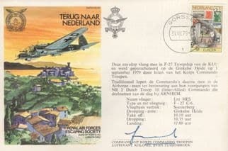 Terug Naar Nederland RAF Escaping Society Military 1979 Hand Signed FDC
