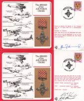 The Award Of The Air Force Cross Lieutenant Shuster RAF 2x Hand Signed FDC s