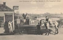 The Bargeman's Derby Binoculars Boat Pub Glamour Horse Jockey Old Postcard