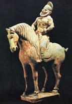 The Chinese Exhibition Horseman Of Painted Pottery 1964 China Postcard