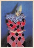 The Dancing Clown Stunning Adrian George Pierrot 1982 Postcard