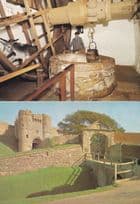 The Donkey Treadmill At Carisbrooke Castle Isle Of Wight 2x Postcard
