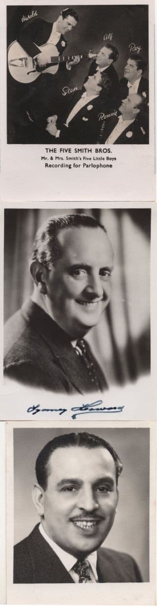 The Five Smith Brothers 3x Jazz Music Hall Old Photos incl Signed