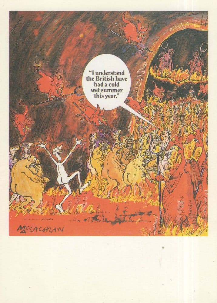 The Gates Of Hell Satan 1980s Punch Magazine Comic Postcard