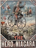 The Hero Of Niagara Bicycle Stuntman Circus Repro Poster Postcard