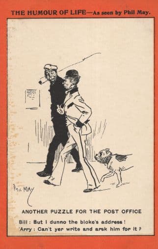 The Humour Of Life Post Office Puzzle Phil May Old Comic Postcard