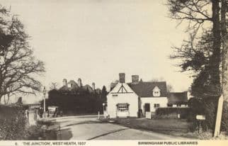The Junction Pub Inn West Heath Birmingham 1937 Rare Photo Postcard