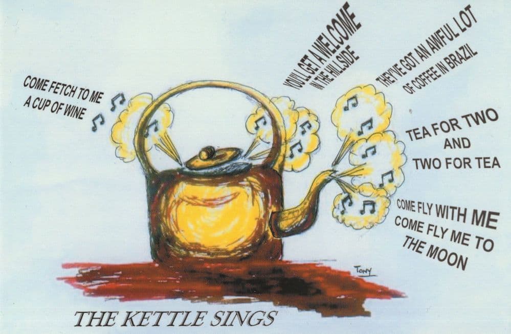 The Kettle Sings Tearooms Restaurant Malvern Advertising Postcard