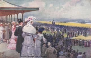 The Melbourne Cup Australian Horse Race Tucks Oilette Old Postcard