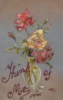 The Name Mo Moe I Love You Thinking Of Romance REAL GLITTER ANTIQUE Postcard