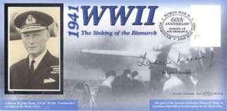 The Sinking Of The Bismarck WW2 Ludovic Kennedy Benham Hand Signed FDC