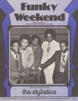 The Stylistics Funky Weekend Rare EX 1970s Soul Disco Sheet Music
