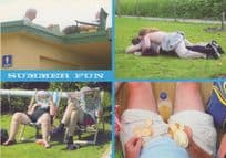 The Sun Newspaper Erection Summer Fun Rude Park Comic Postcard