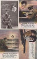 The Sunshine Of Your Smile 4x WW1 Military Songcard Postcard s