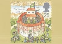 The Swan Theatre Southwark London 1595 Shakespeare RMPQ Stamp Rare Postcard