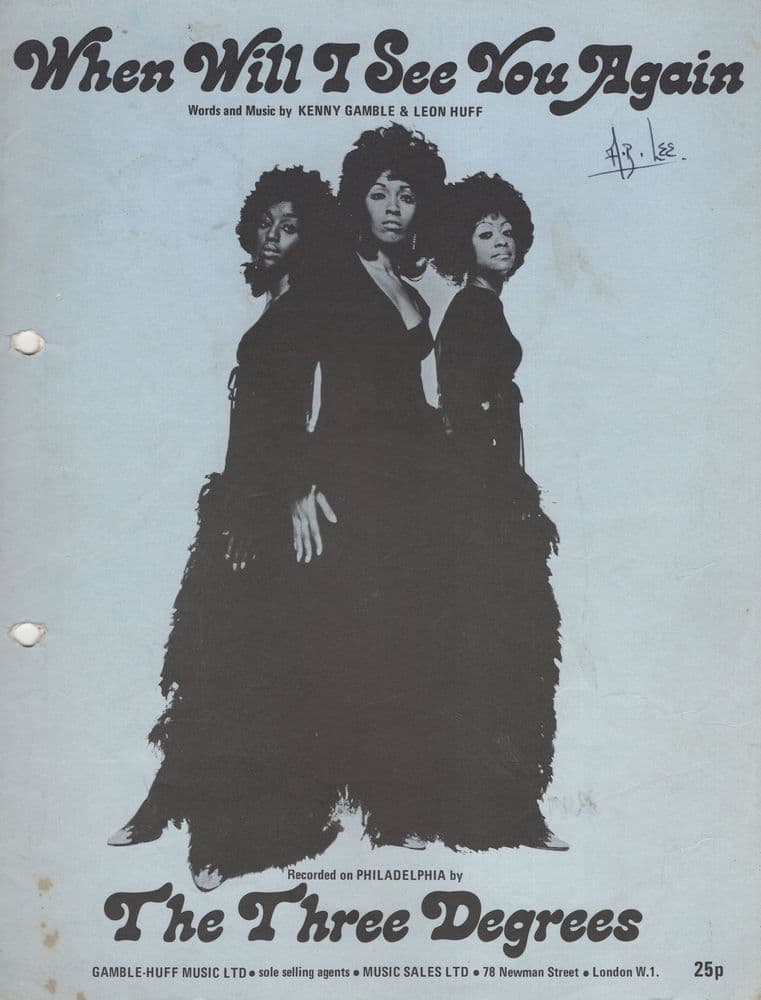 The three degrees when will i see you again sheet music