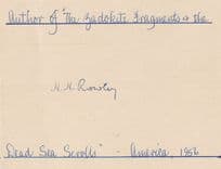 The Zadokite Fragments & Dead Sea Scrolls Book Author 1956 Hand Signed Autograph