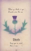 Thistle Man Hands Friends Over Across The Sea Old Postcard