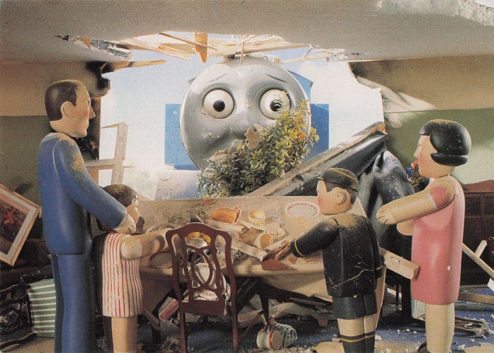 Thomas The Tank Engine Train Station Masters House Disaster Crash Postcard