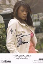 Tiana Benjamin as Chelsea Fox BBC Eastenders Hand Signed Cast Card Photo