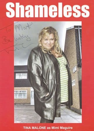 Tina Malone as Mimi Maguire Shameless Giant Hand Signed Cast Card Photo