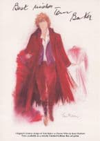 Tom Baker Dr Doctor Who Official Hand Signed Postcard Photo
