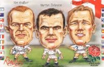Tom Rodber Martin Johnson Garath Archer British Rugby 1999 Postcard