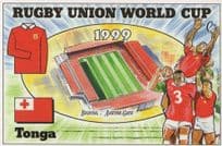 Tonga Team Rugby Union World Cup 1999 Postcard