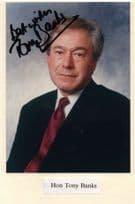 Tony Banks Labour Sports MP Politician Hand Signed Photo