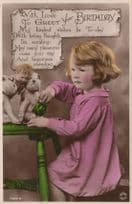 Toy Baby Doll Childrens Stuffed Animal Toys Fighting RPC Postcard