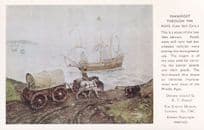 Transport Through The Ages Four Masted Ship 1500s Postcard