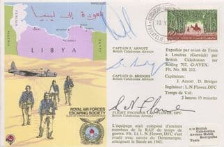 Tunis Libya Algeria RAF Escaping Society 1976 MULTI Hand Signed FDC