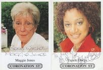 Tupele Dorgu Maggie Jones Coronation Street 2x Hand Signed Cast Photo s