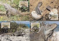 Turks & Caicos Rock Iguana Reptile 4x WWF Stamp FDC Postcard s