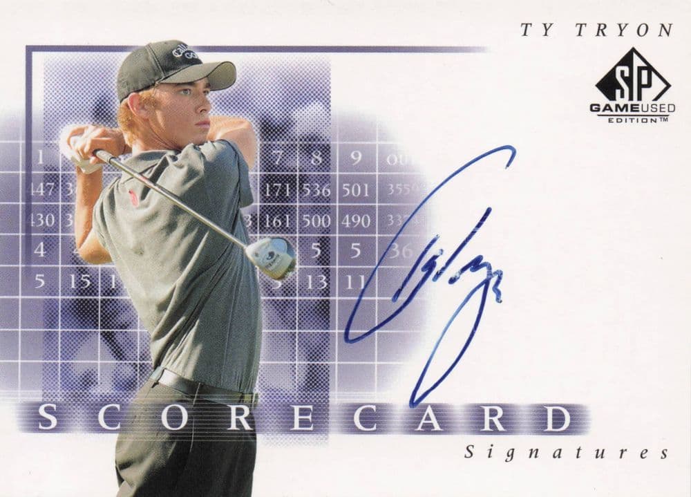 Ty Tryon Scorecard Signatures Hand Signed 2002 SP Golf Autograph Card