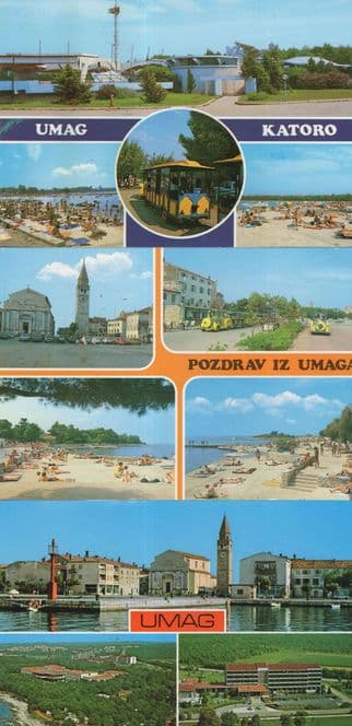 Umag Croatia Katoro Pazdrav incl Yellow Herbie Cars 3x Postcard