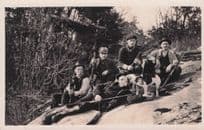 Unidentified American Hunting Animal Cowboys Group Pipe Smoking Postcard