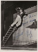 Unidentified Antique Stuntman Ladder 1940s Actor 8x6 Hand Signed Photo