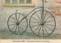 Velocipede Victorian Pre Penny Farthing Old Bicycle Rare Postcard