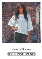 Victoria Ekanoye Coronation Street Reverse Hand Signed Cast Card Photo