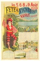 Vignerons Vevey Victorian Fete Fashion Switzerland Advertising Postcard
