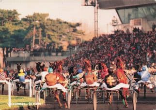 Vincennes Harness Horse Racing Race Stadium French Postcard