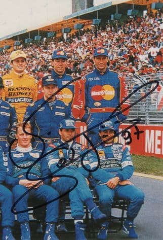 Vincenzo Sospiri Formula 1 F1 With Benetton Team Hand Signed Photo