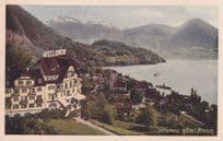 Vitznau Hotel Kreuz Antique Switzerland Postcard