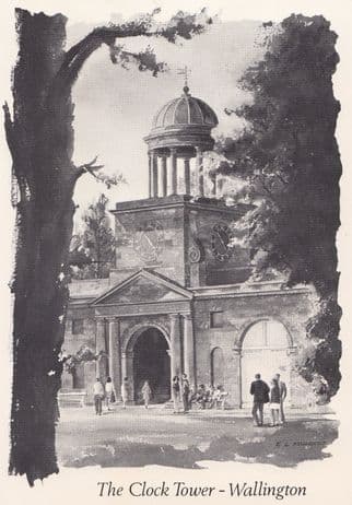 Wallington Clock Tower Artist Painting Postcard