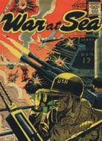 War At Sea USA Soldiers Helmet Binoculars 1950s Comic Book Postcard