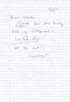 Warren Donnelly Shameless Fully Hand Written Signed Letter