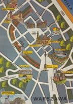Warszawa Polish Map Postcard